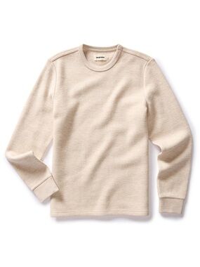 Taylor Stitch The Evans Crewneck Wool Sweater - Size Large - Oat Cream